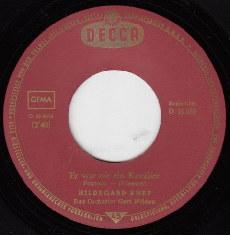 Hildegard Knef : Er War Nie Ein Kavalier (7", Single)