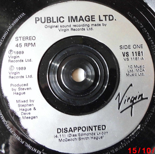 Public Image Ltd* : Disappointed (7", Single, Sil)