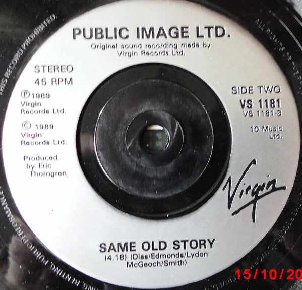 Public Image Ltd* : Disappointed (7", Single, Sil)