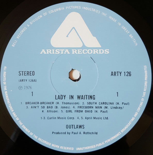 Outlaws : Lady In Waiting (LP, Album, Gat)
