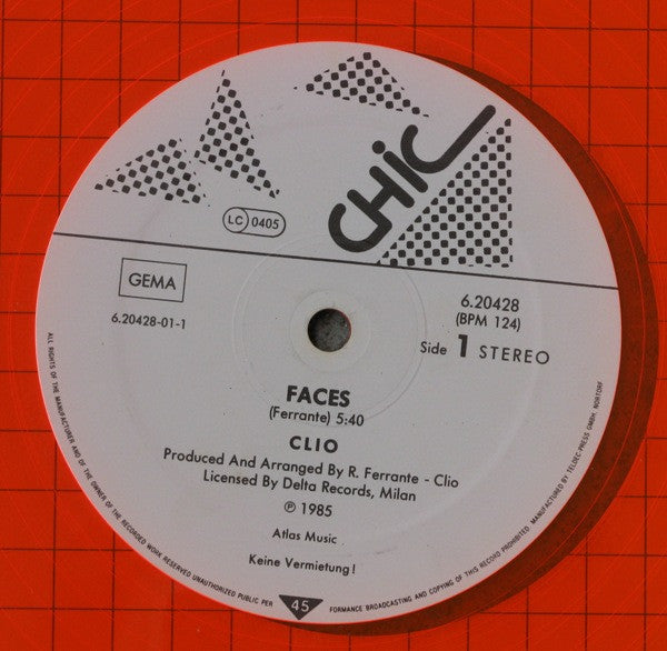 Clio : Faces / Feel The Fear (12", Ora)