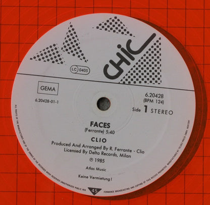 Clio : Faces / Feel The Fear (12", Ora)