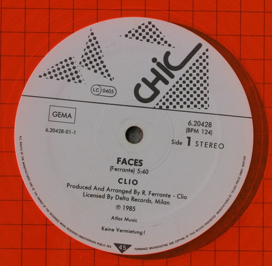 Clio : Faces / Feel The Fear (12", Ora)