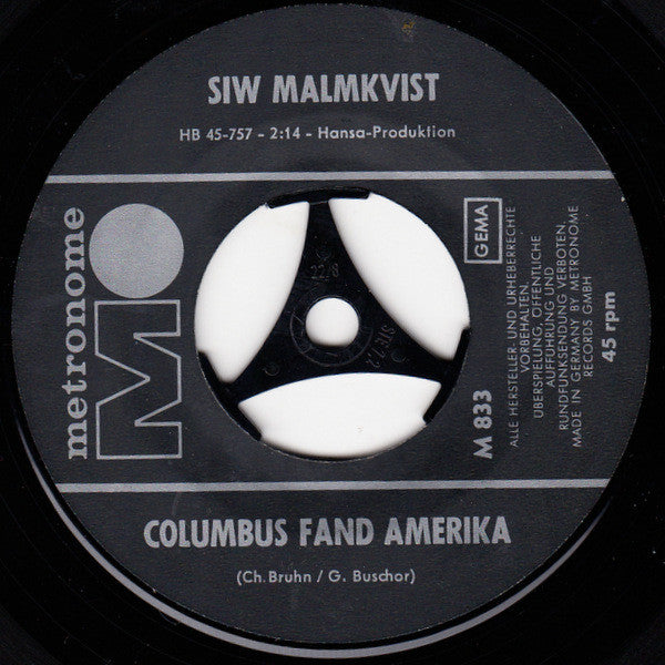 Siw Malmkvist : Sieben Tränen / Columbus Fand Amerika (7", Single)