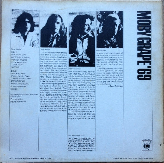 Moby Grape : Moby Grape '69 (LP, Album, Mono)