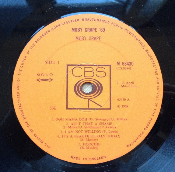 Moby Grape : Moby Grape '69 (LP, Album, Mono)