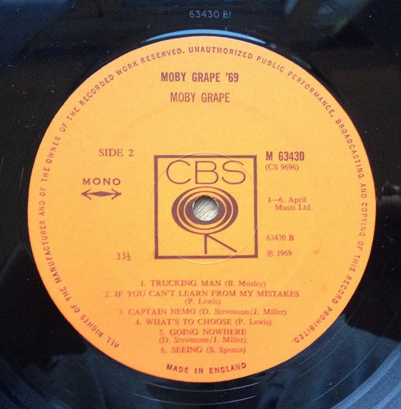 Moby Grape : Moby Grape '69 (LP, Album, Mono)