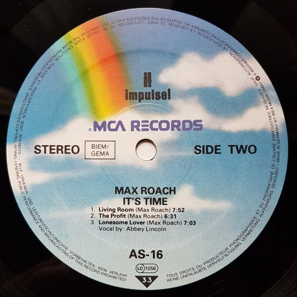 Max Roach His Chorus And Orchestra : It's Time (LP, Album, Ltd, RE, Gat)