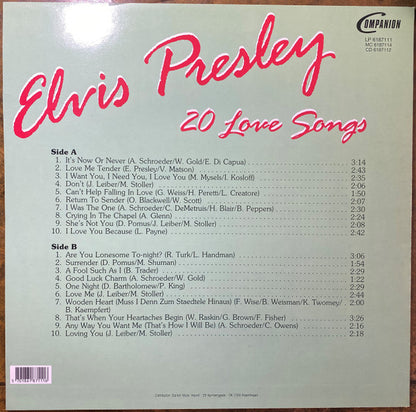 Elvis Presley : 20 Love Songs (LP, Comp)