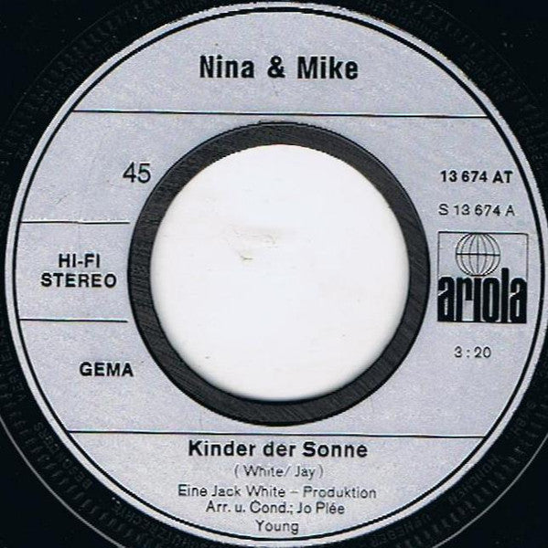 Nina & Mike : Kinder Der Sonne (7", Single, Pho)