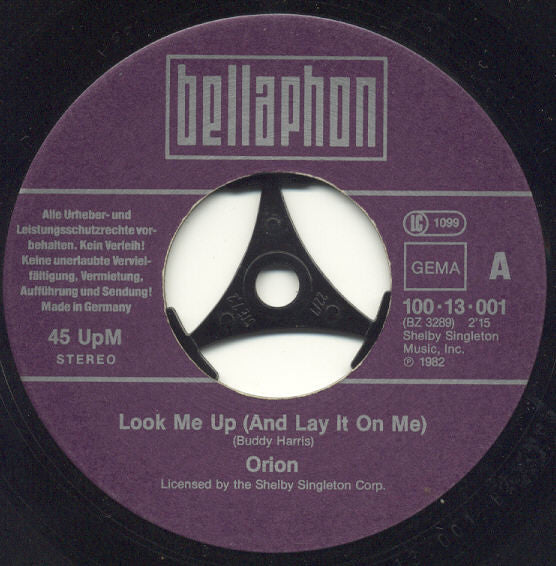 Orion (23) : Look Me Up (And Lay It On Me) (7", Single)
