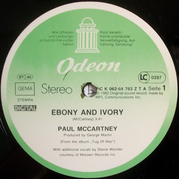 Paul McCartney : Ebony And Ivory (12", Single)
