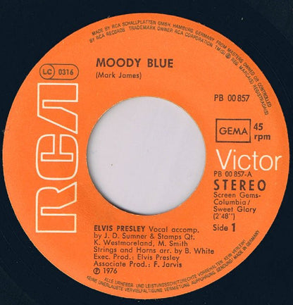 Elvis Presley : Moody Blue (7", Single)