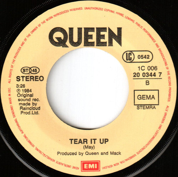 Queen : Hammer To Fall (7", Single)