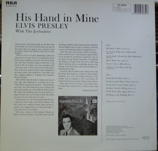 Elvis Presley : His Hand In Mine (LP, Album, RE)