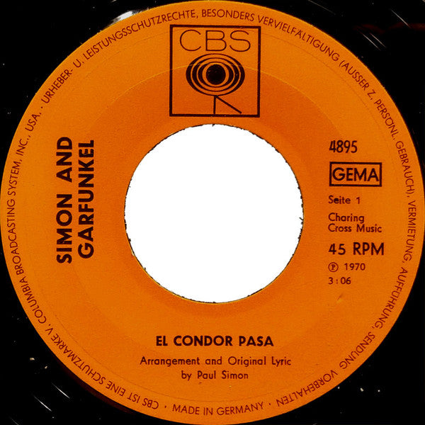 Simon And Garfunkel* : El Condor Pasa (7", Single)