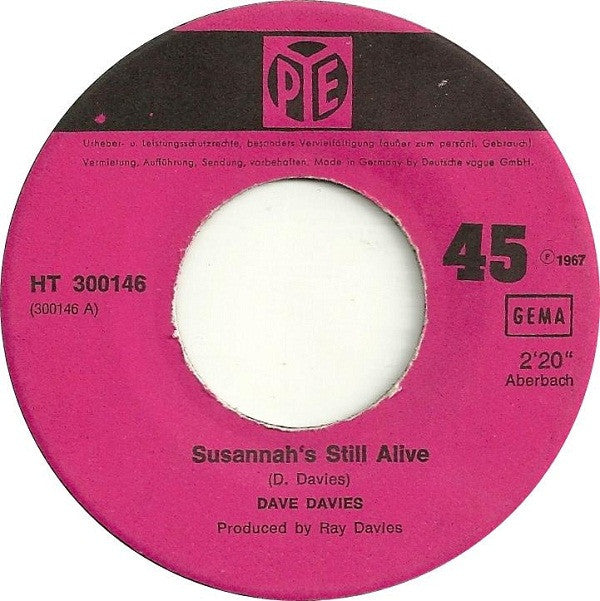 Dave Davies : Susannah's Still Alive (7", Single)