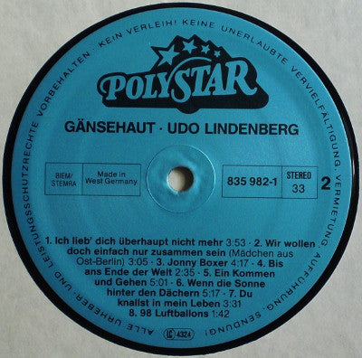 Udo Lindenberg : Gänsehaut (LP, Comp)