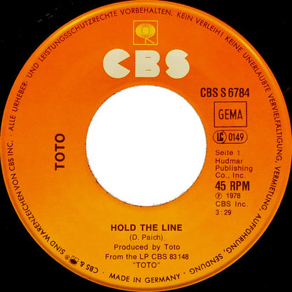 Toto : Hold The Line (7", Single)