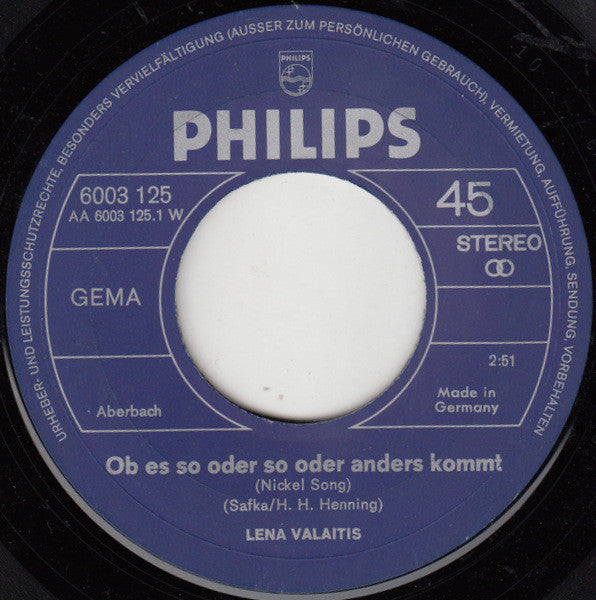 Lena Valaitis : Ob Es So Oder So Oder Anders Kommt (7", Single)