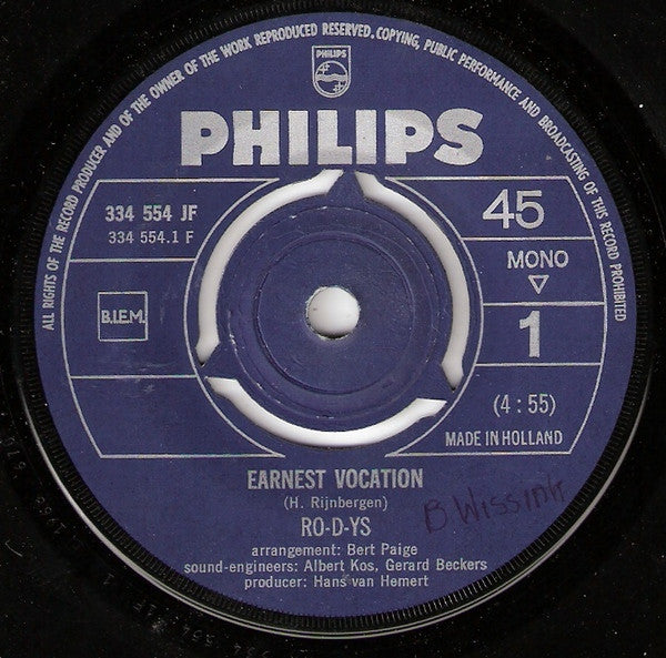 RO-D-YS : Earnest Vocation (7", Single, Mono)