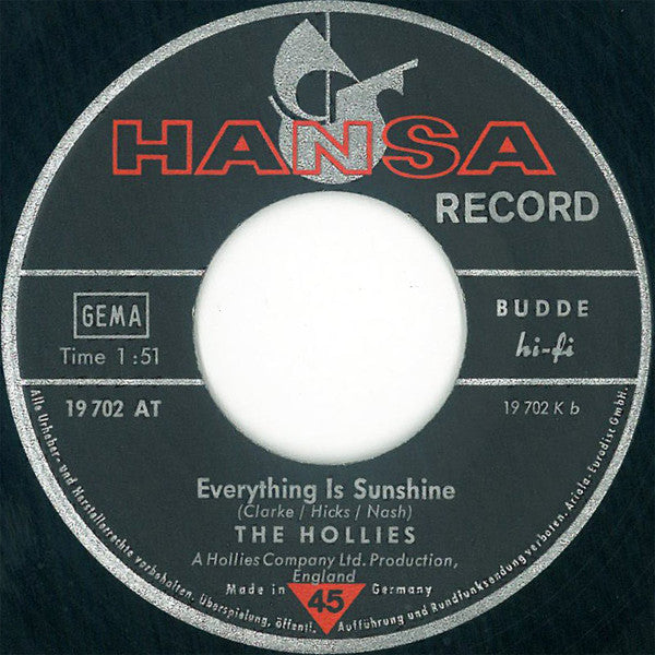 The Hollies : King Midas In Reverse (7", Single, Mono)