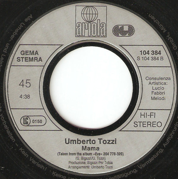 Umberto Tozzi : Eva / Mama (7", Single)