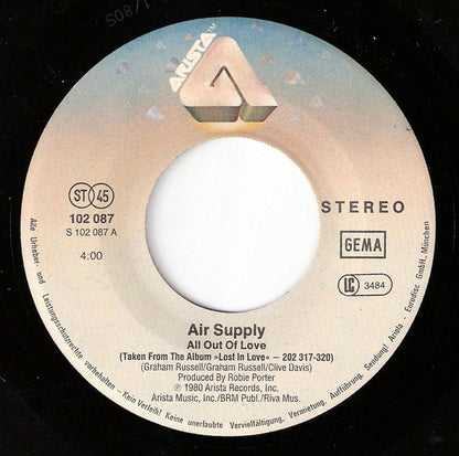 Air Supply : All Out Of Love / Old Habits Die Hard (7", Single)