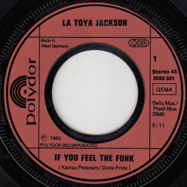 La Toya Jackson : If You Feel The Funk (7", Single)