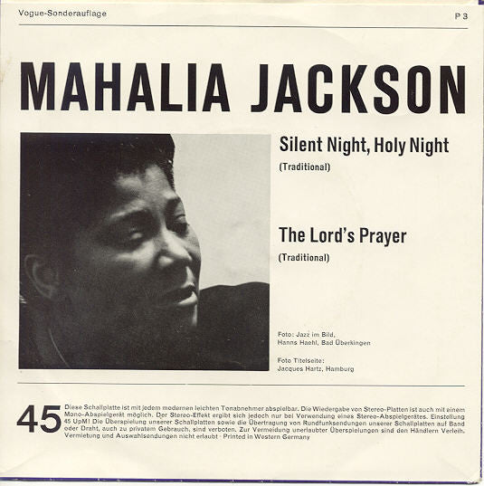Mahalia Jackson : Silent Night, Holy Night (7", Single, S/Edition)