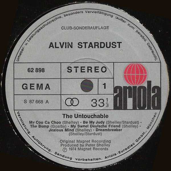 Alvin Stardust : The Untouchable (LP, Album, Club, RE, S/Edition)