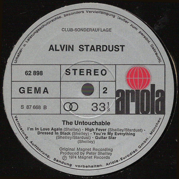 Alvin Stardust : The Untouchable (LP, Album, Club, RE, S/Edition)