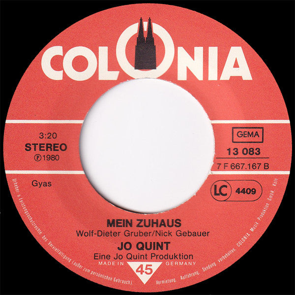 Jo Quint : Deutschland / Mein Zuhaus (7", Single)