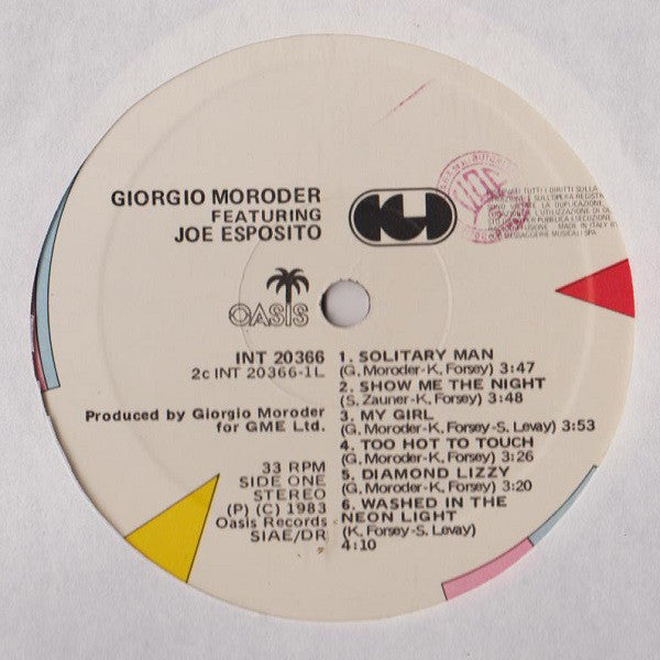 Giorgio Moroder & Joe Esposito : Solitary Men (LP, Album)