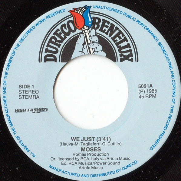 Moses (2) : We Just / Our Revolution (7", Single)
