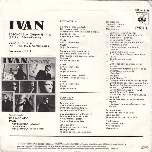 Ivan (4) : Fotonovela (Chapter 1) (7", Single)