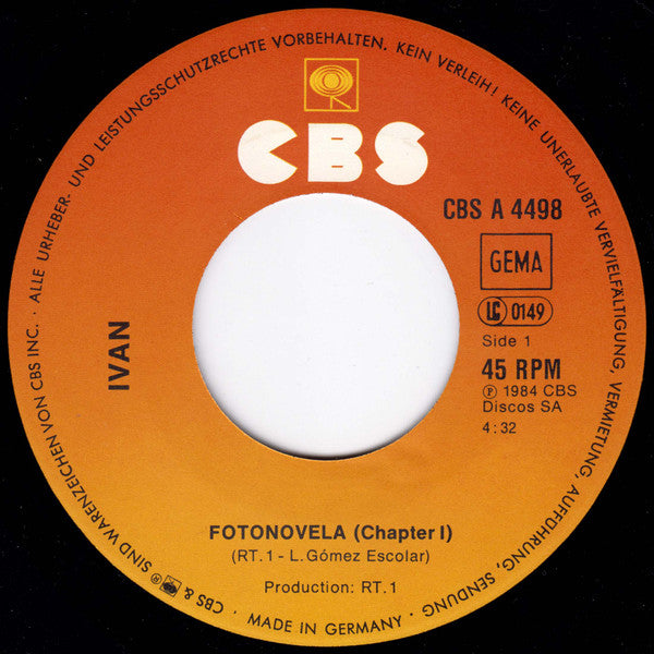 Ivan (4) : Fotonovela (Chapter 1) (7", Single)