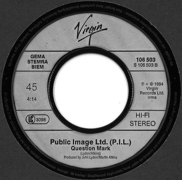 Public Image Limited : Bad Life (7", Single)