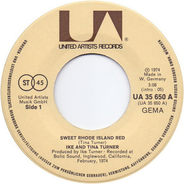 Ike & Tina Turner : Sweet Rhode Island Red (7", Single)