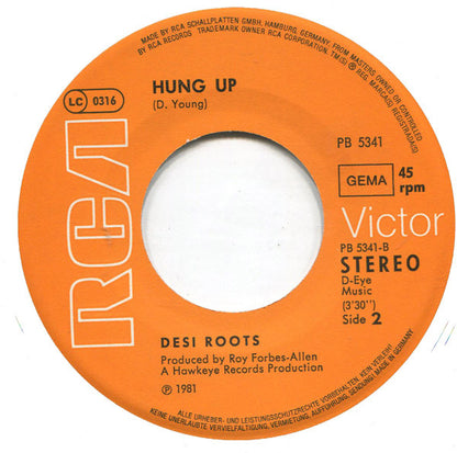 Sugar Minott / Desi Roots : Good Thing Going / Hung Up (7", Single)