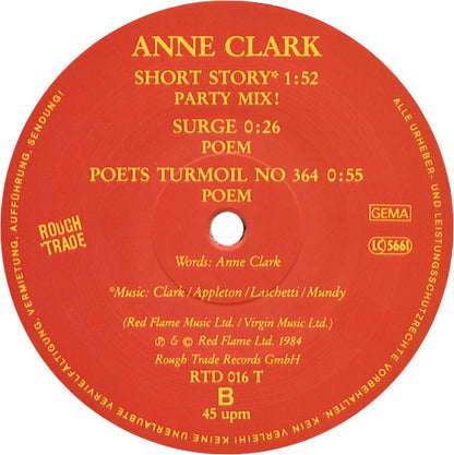Anne Clark : Sleeper In Metropolis (Extended Remix) (12", Maxi)