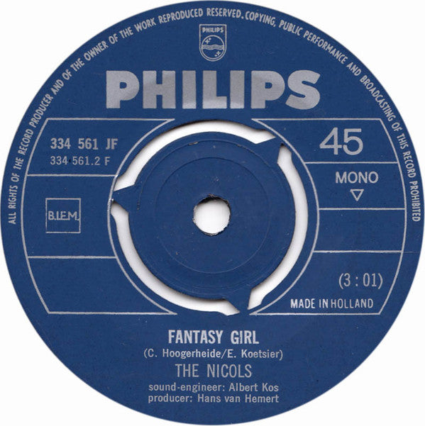 The Nicols : This World Is My World / Fantasy Girl (7", Single, Mono)