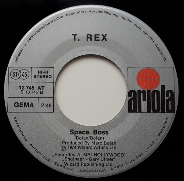 T. Rex : Zip Gun Boogie / Space Boss (7", Single)