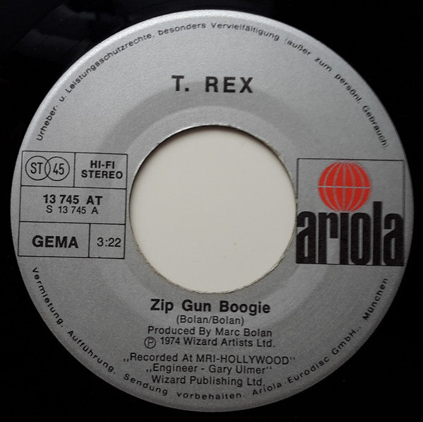 T. Rex : Zip Gun Boogie / Space Boss (7", Single)