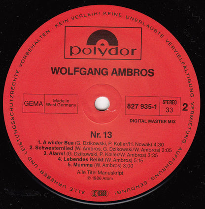 W. Ambros*, № 1* : No.13 (LP, Album)