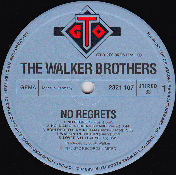 The Walker Brothers : No Regrets (LP, Album)