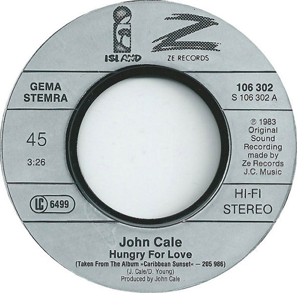 John Cale : Hungry For Love (7", Single)