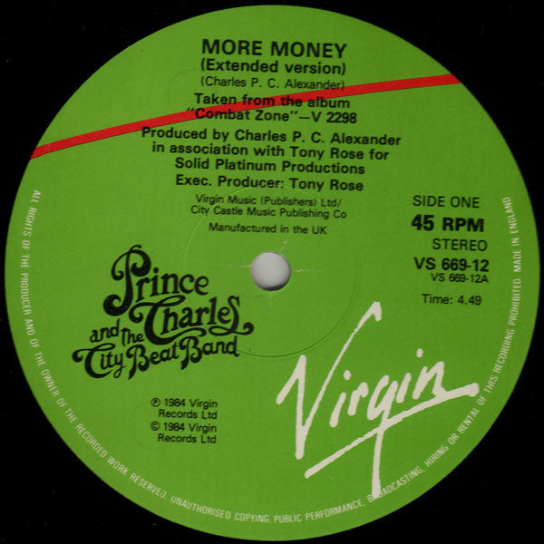 Prince Charles And The City Beat Band : More Money (12")