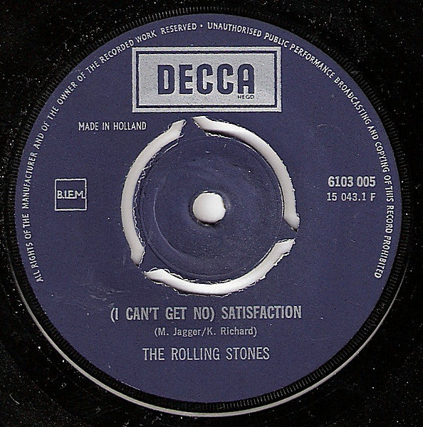 The Rolling Stones : (I Can't Get No) Satisfaction / The Under Assistant West Coast Promotion Man (7", Single, RE, Kno)