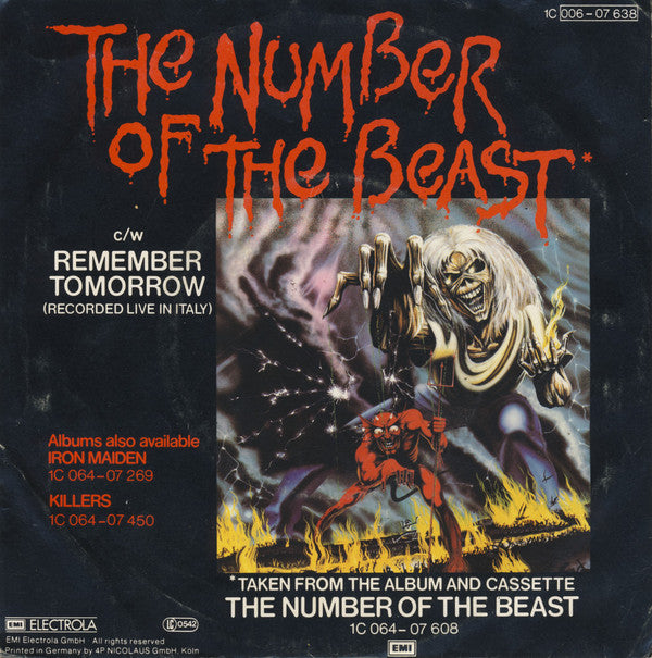 Iron Maiden : The Number Of The Beast (7", Single)